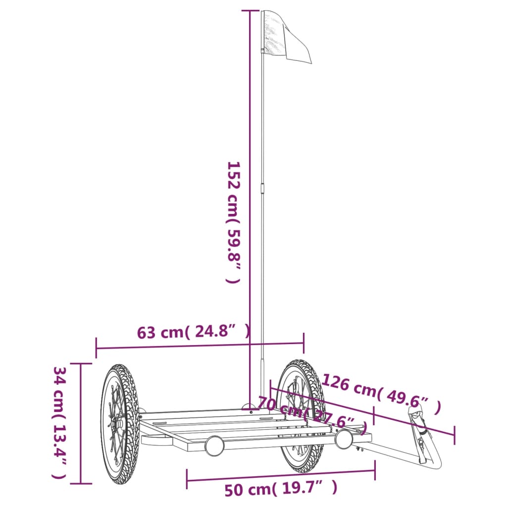 Fietstrailer Ijzer Zwart