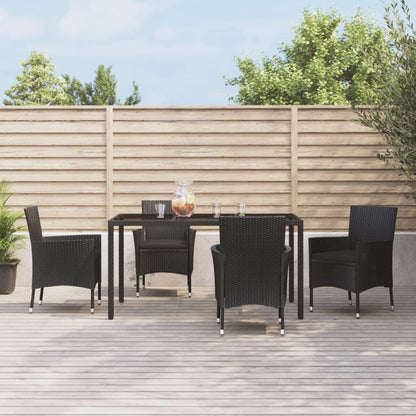 9-Delige Tuinset Poly Rattan Zwart