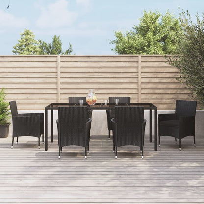 9-Delige Tuinset Poly Rattan Zwart