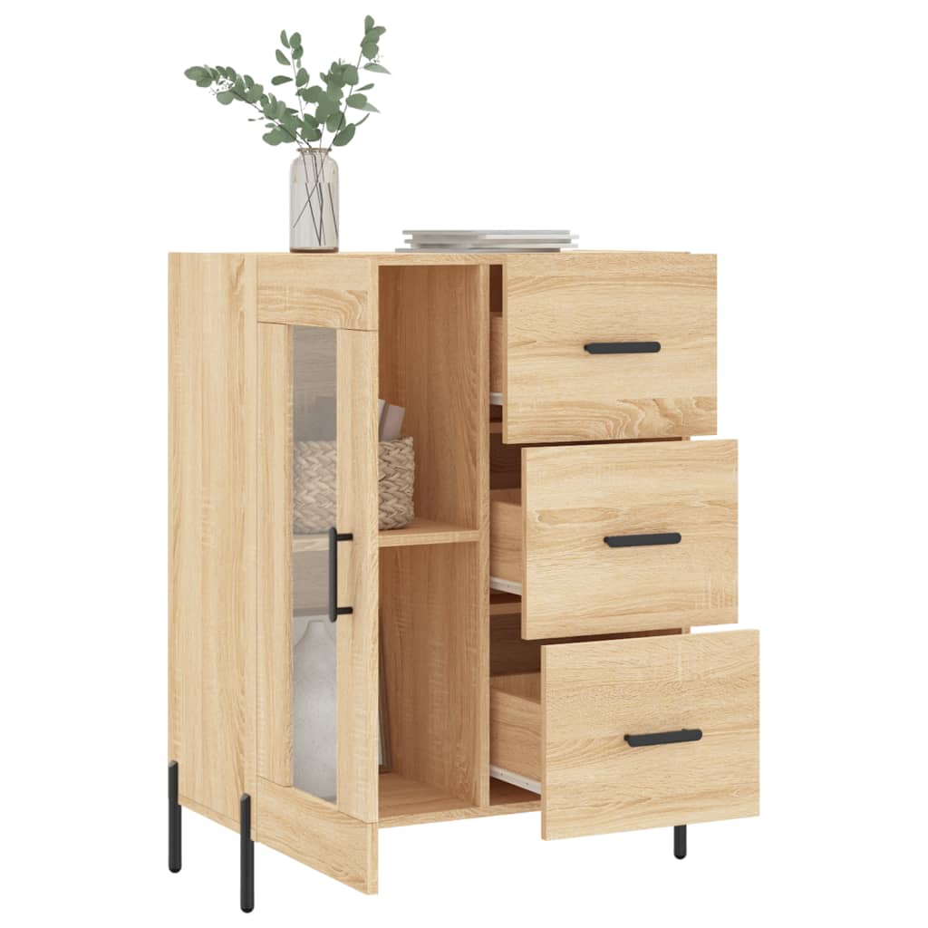 Dressoir 69,5X34X90 Cm Bewerkt Hout Sonoma Eikenkleurig