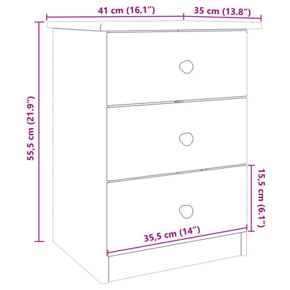 Nachtkastje Alta 41X35X55,5 Cm Massief Grenenhout