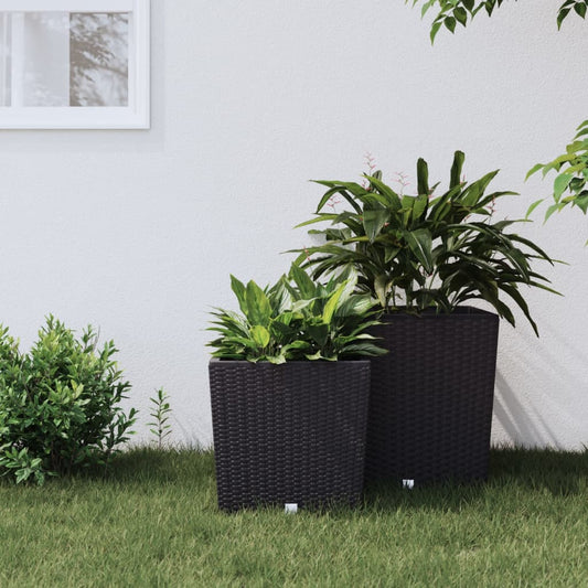 Plantenbak Met Uitneembare Bak Rattan-Look 21/ Pp