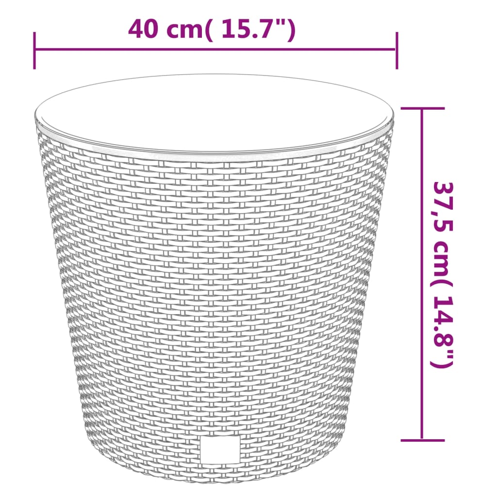 Plantenbak Uitneembare Bak Rattan-Look 35/37,5 L Pp