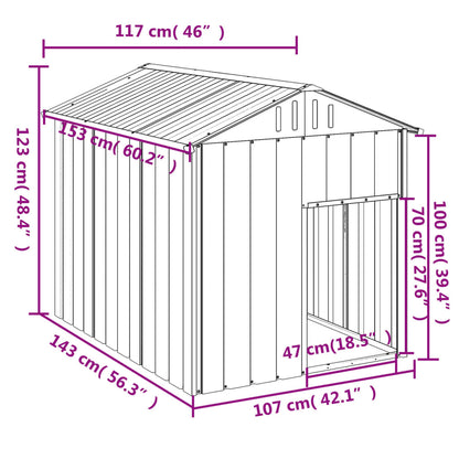 Hondenhok Met Dak 117X153X123 Cm Gegalvaniseerd Staal Antraciet