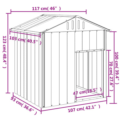 Hondenhok Met Dak 117X103X123 Cm Gegalvaniseerd Staal