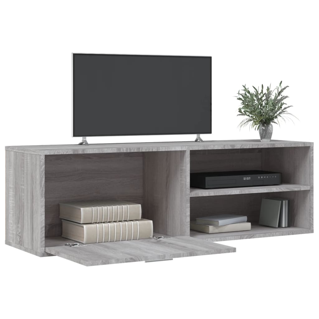 Tv-Meubel 120X34X37 Cm Bewerkt Hout Eikenkleurig