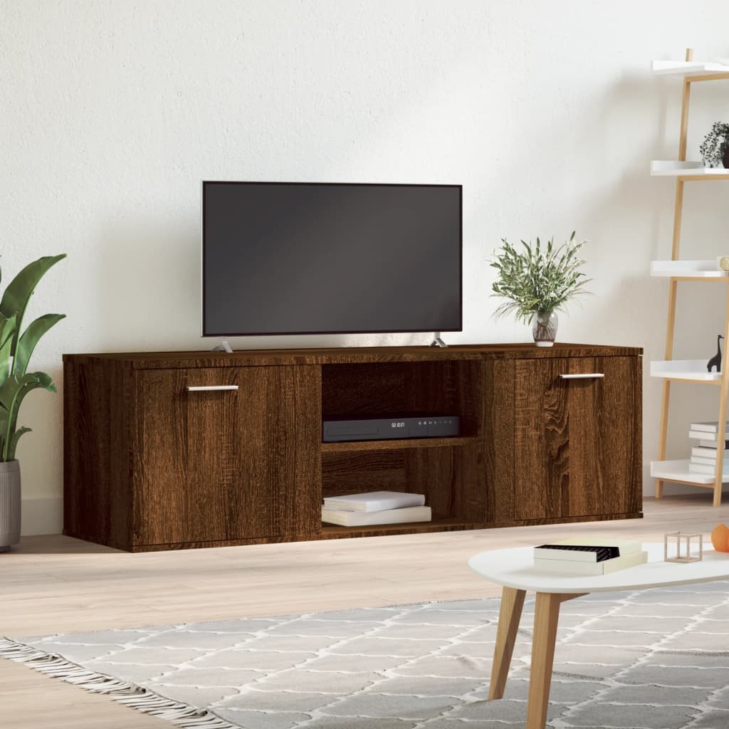 Tv-Meubel 120X34X37 Cm Bewerkt Hout Artisanaal Eikenkleur