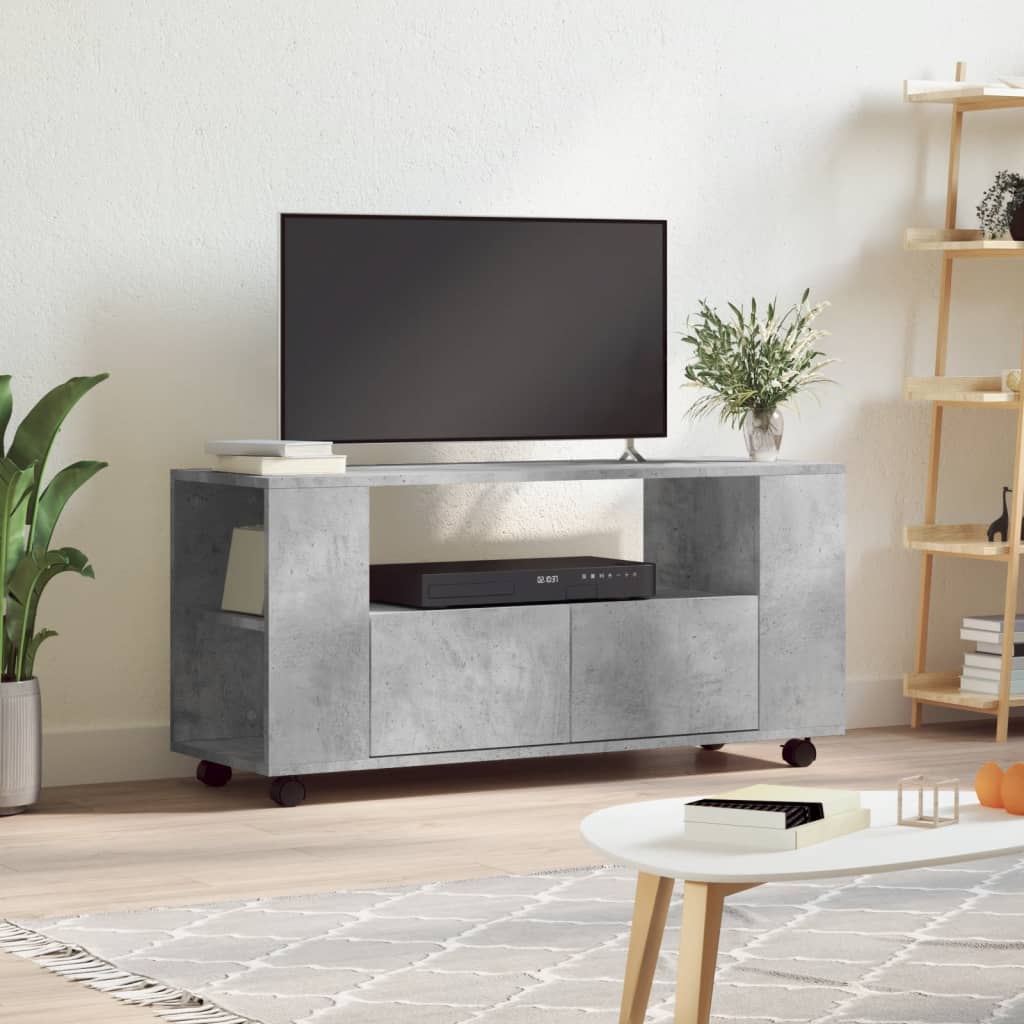 Tv-Meubel Met Wielen 102X34,5X43 Cm Bewerkt Hout