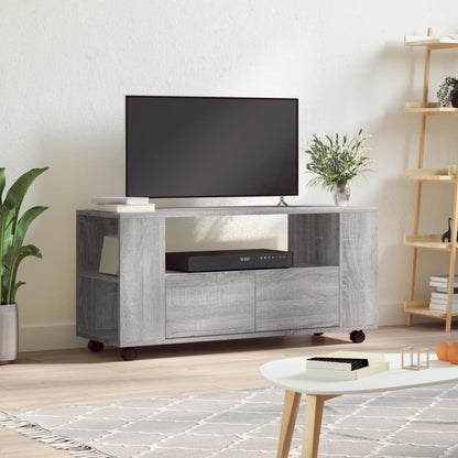 Tv-Meubel Met Wielen 102X34,5X43 Cm Bewerkt Hout