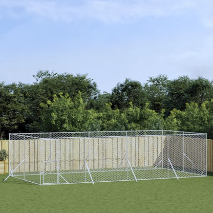 Hondenkennel Voor Buiten Gegalvaniseerd Staal Zilver