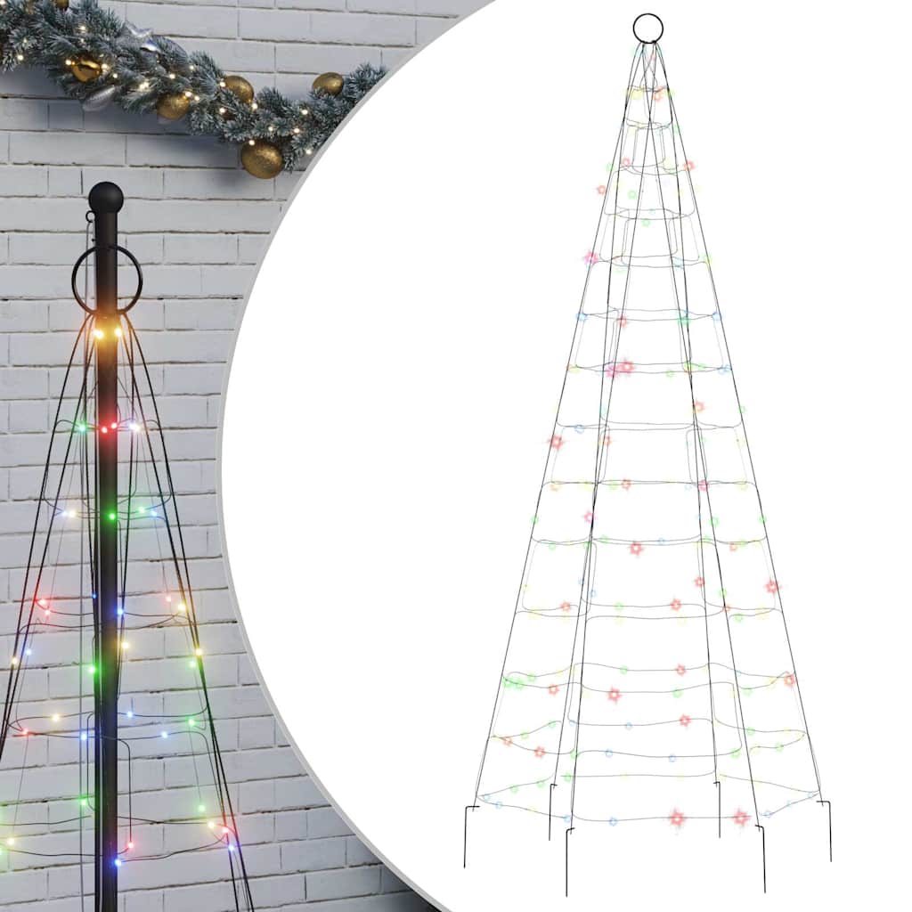 Led-Kerstboom Op Vlaggenmast 200 Leds Kleurrijk Multikleur