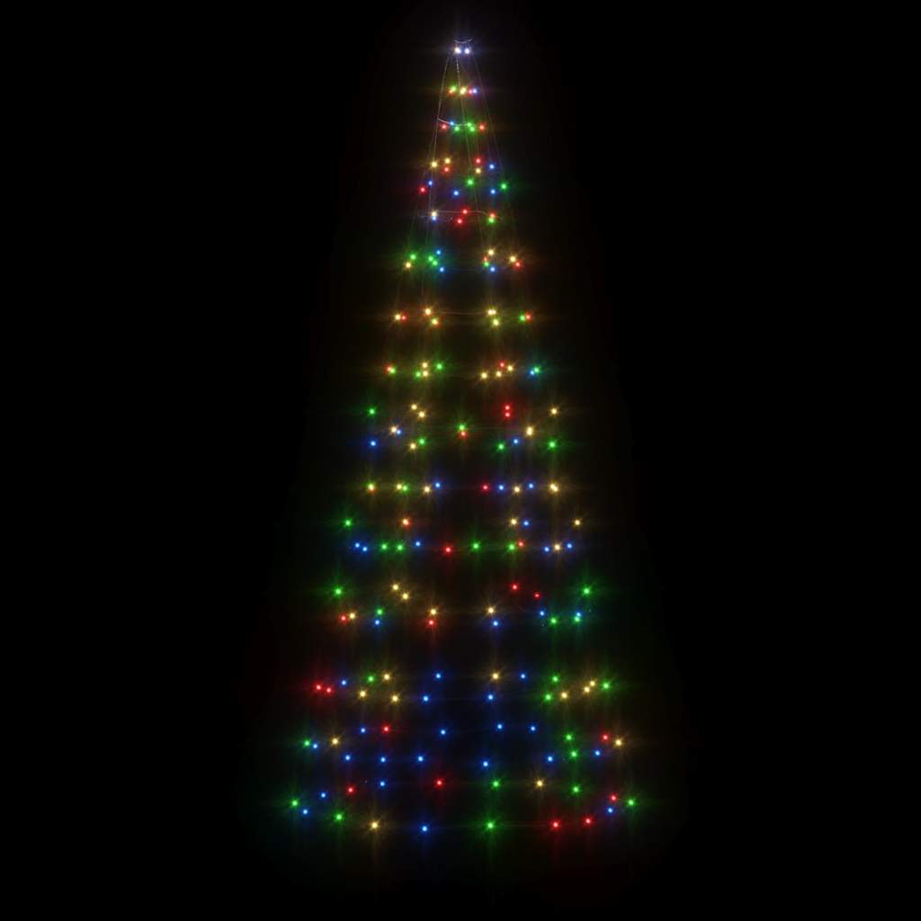 Led-Kerstboom Op Vlaggenmast 200 Leds Kleurrijk Multikleur