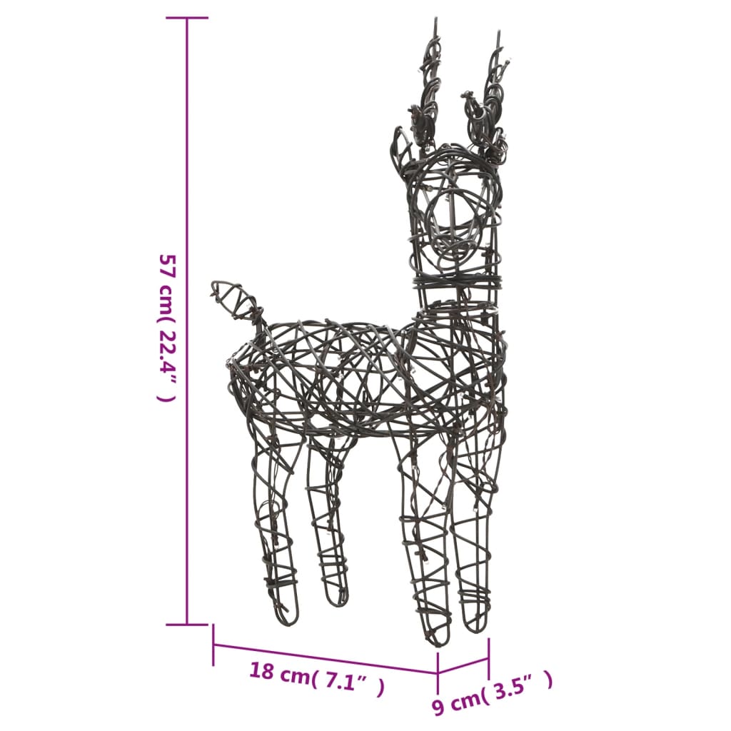 Kerstversiering Rendieren En Sleeën 240 Led's Rattan Warmwit