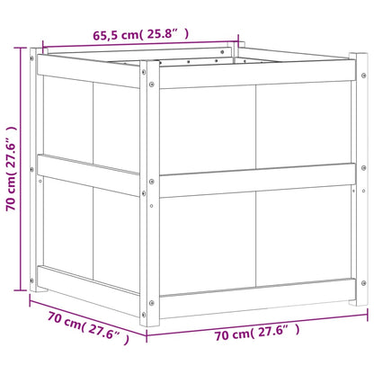 Plantenbak 70X70X70 Cm Massief Grenenhout Was