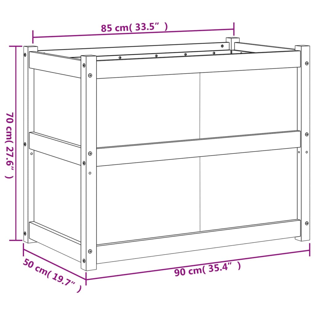 Plantenbak 90X50X70 Cm Massief Grenenhout Wasbruin