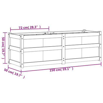 Plantenbak 150X50X50 Cm Massief Grenenhout Wasbruin