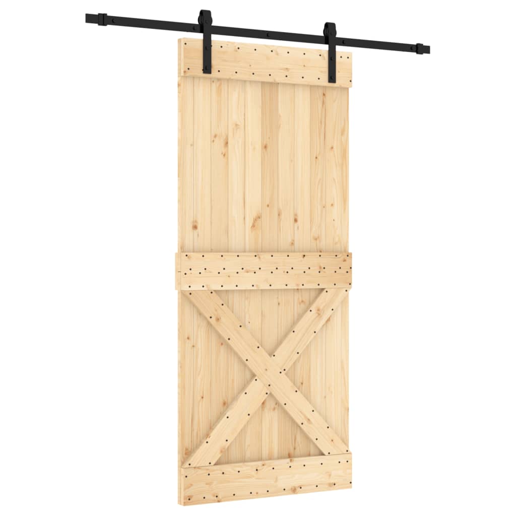 Schuifdeur Met Beslag 90X210 Cm Massief Grenenhout