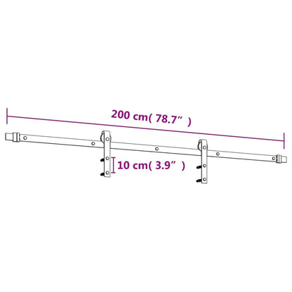 Schuifdeur Met Beslag 85X210 Cm Massief Grenenhout