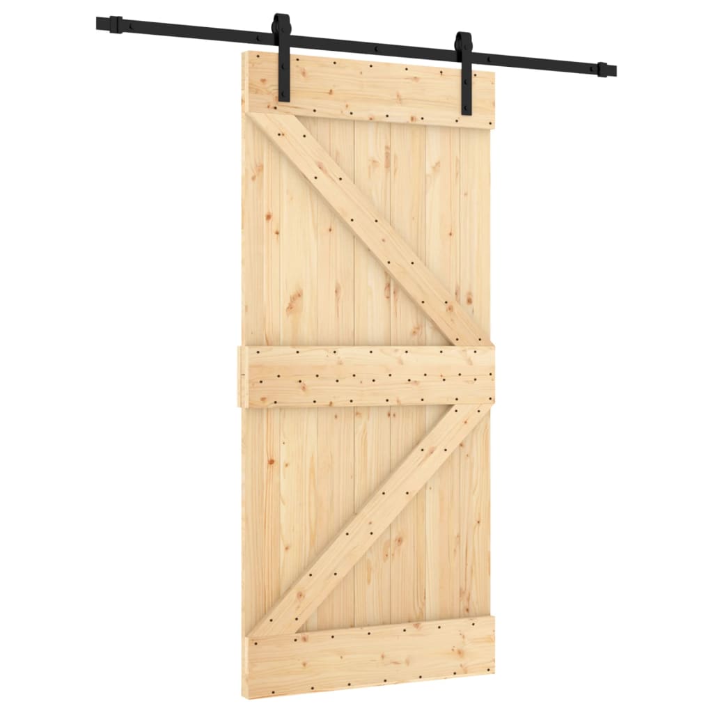 Schuifdeur Met Beslag 95X210 Cm Massief Grenenhout