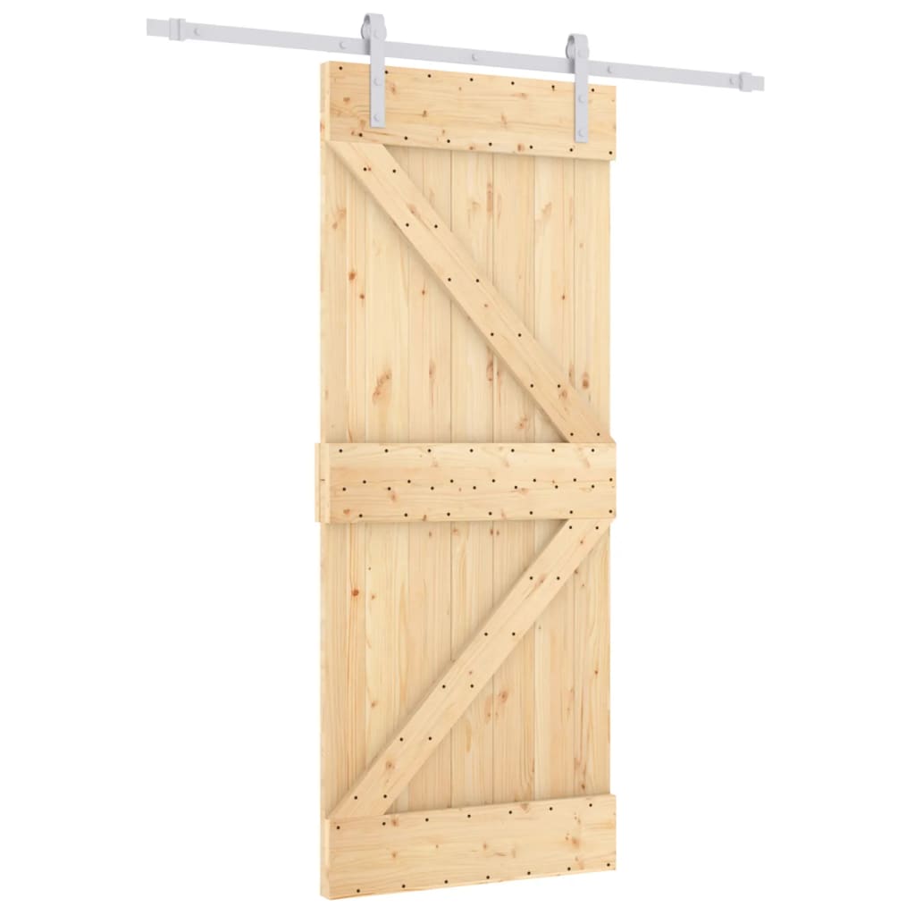 Schuifdeur Met Beslag 85X210 Cm Massief Grenenhout