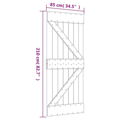 Schuifdeur Met Beslag 85X210 Cm Massief Grenenhout