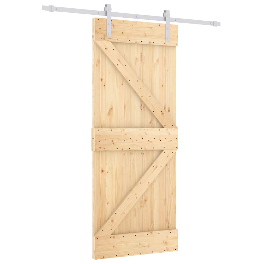 Schuifdeur Met Beslag 80X210 Cm Massief Grenenhout