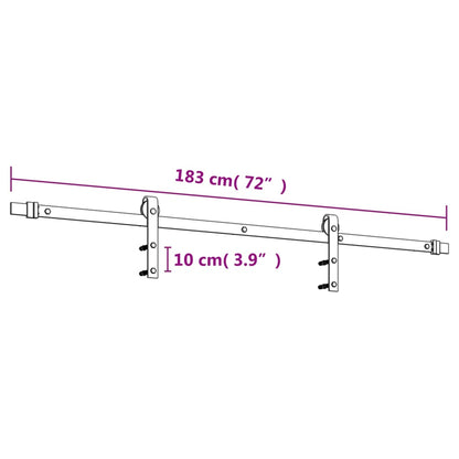 Schuifdeur Met Beslag 80X210 Cm Massief Grenenhout