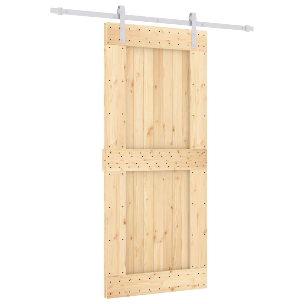 Schuifdeur Met Beslag 90X210 Cm Massief Grenenhout