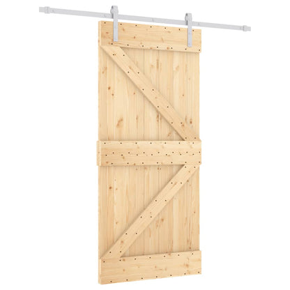 Schuifdeur Met Beslag 95X210 Cm Massief Grenenhout