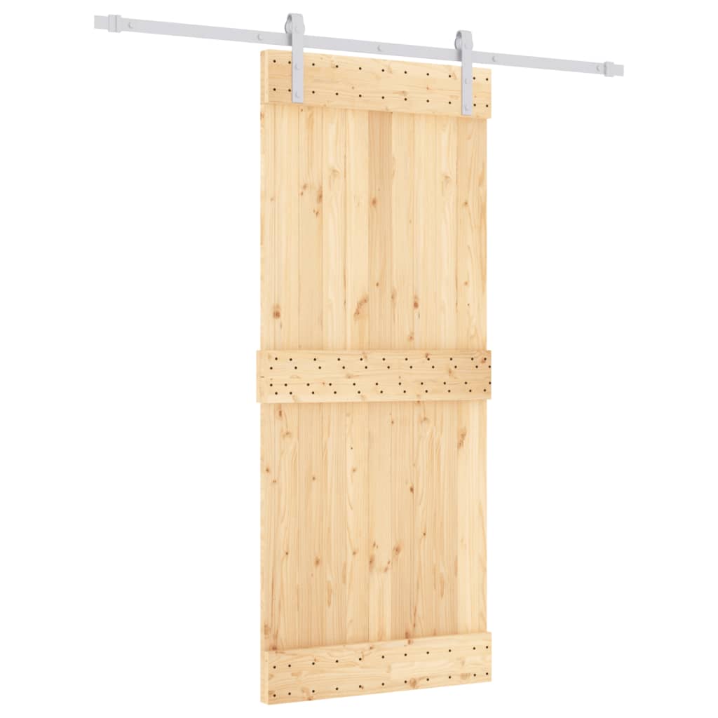 Schuifdeur Met Beslag 85X210 Cm Massief Grenenhout