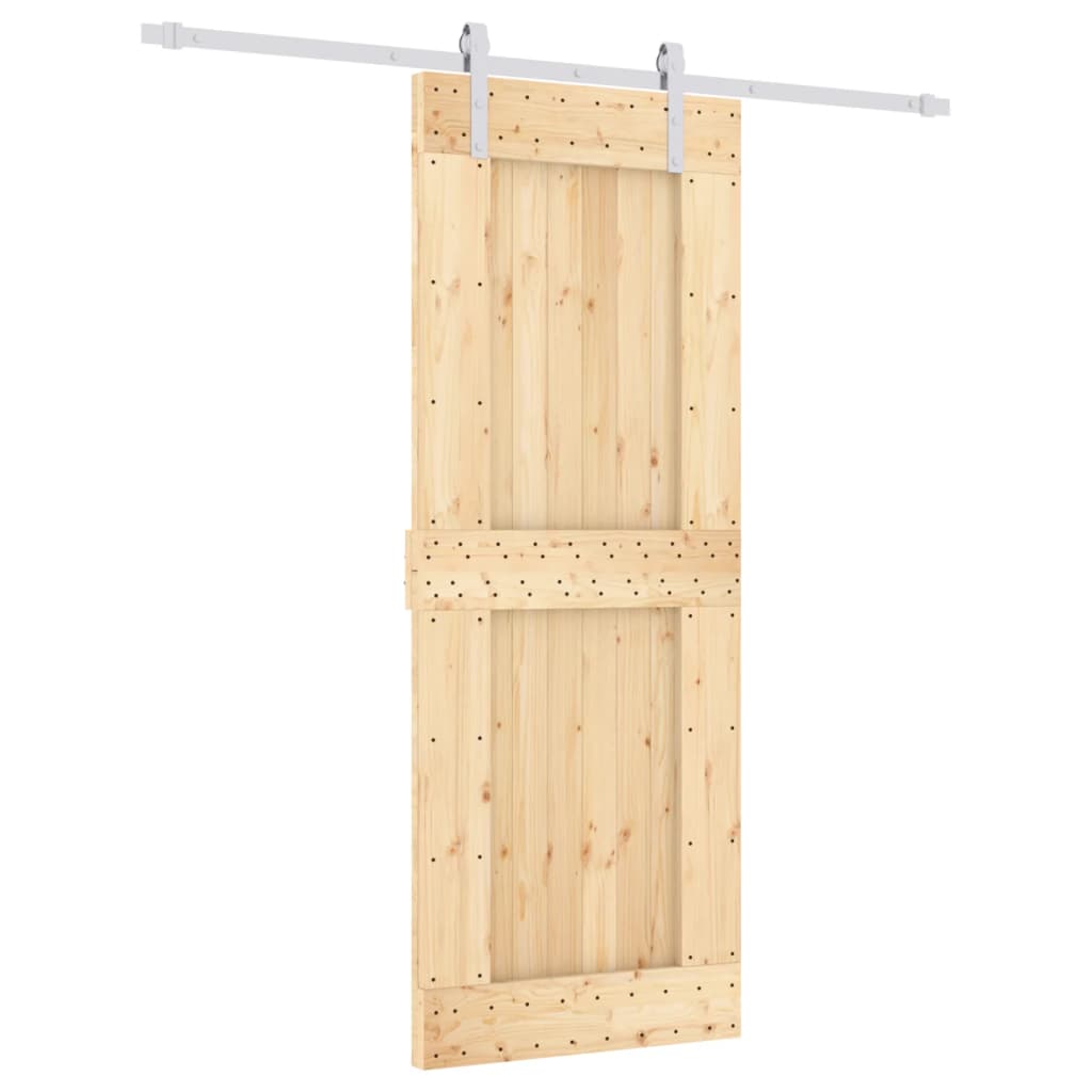 Schuifdeur Met Beslag 80X210 Cm Massief Grenenhout