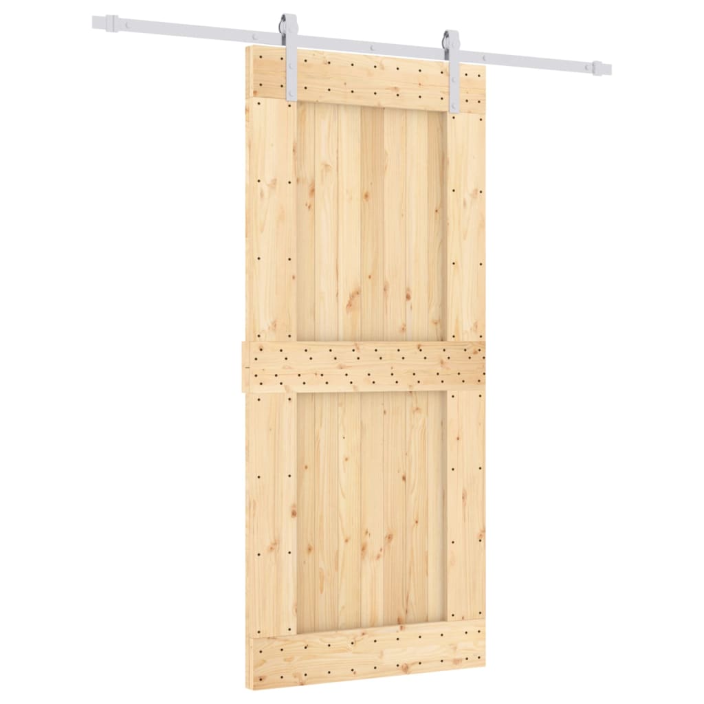 Schuifdeur Met Beslag 90X210 Cm Massief Grenenhout