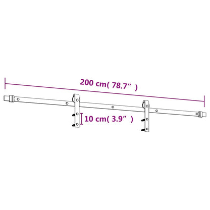 Schuifdeur Met Beslag 90X210 Cm Massief Grenenhout