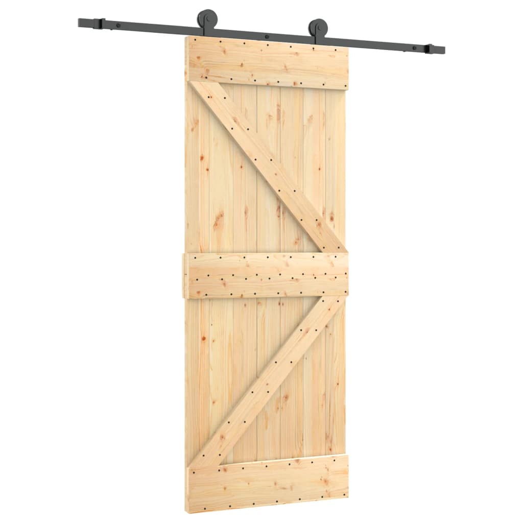 Schuifdeur Met Beslag 70X210 Cm Massief Grenenhout