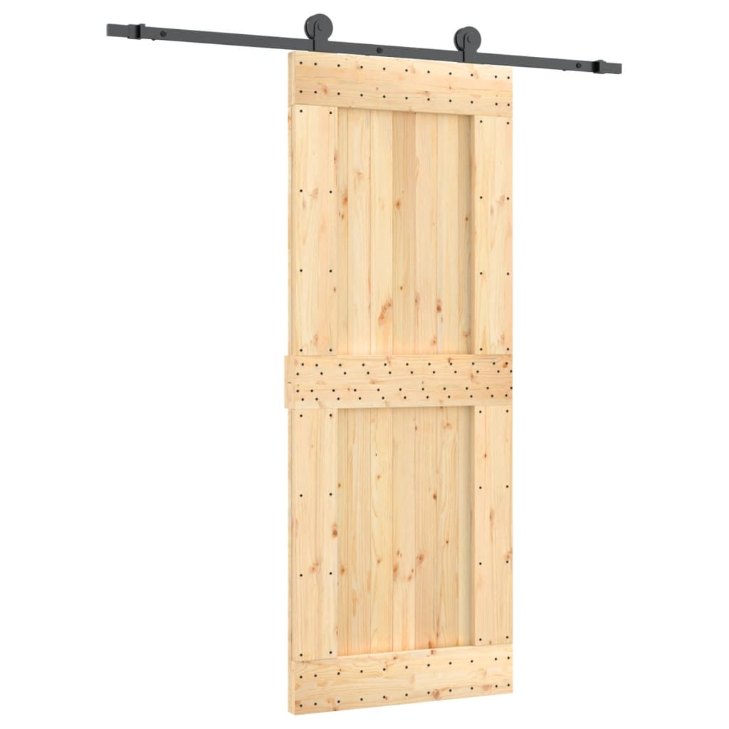 Schuifdeur Met Beslag 80X210 Cm Massief Grenenhout