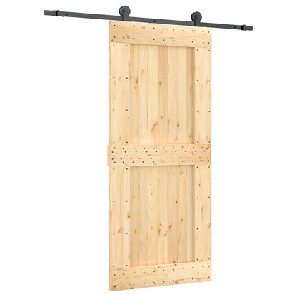 Schuifdeur Met Beslag 90X210 Cm Massief Grenenhout