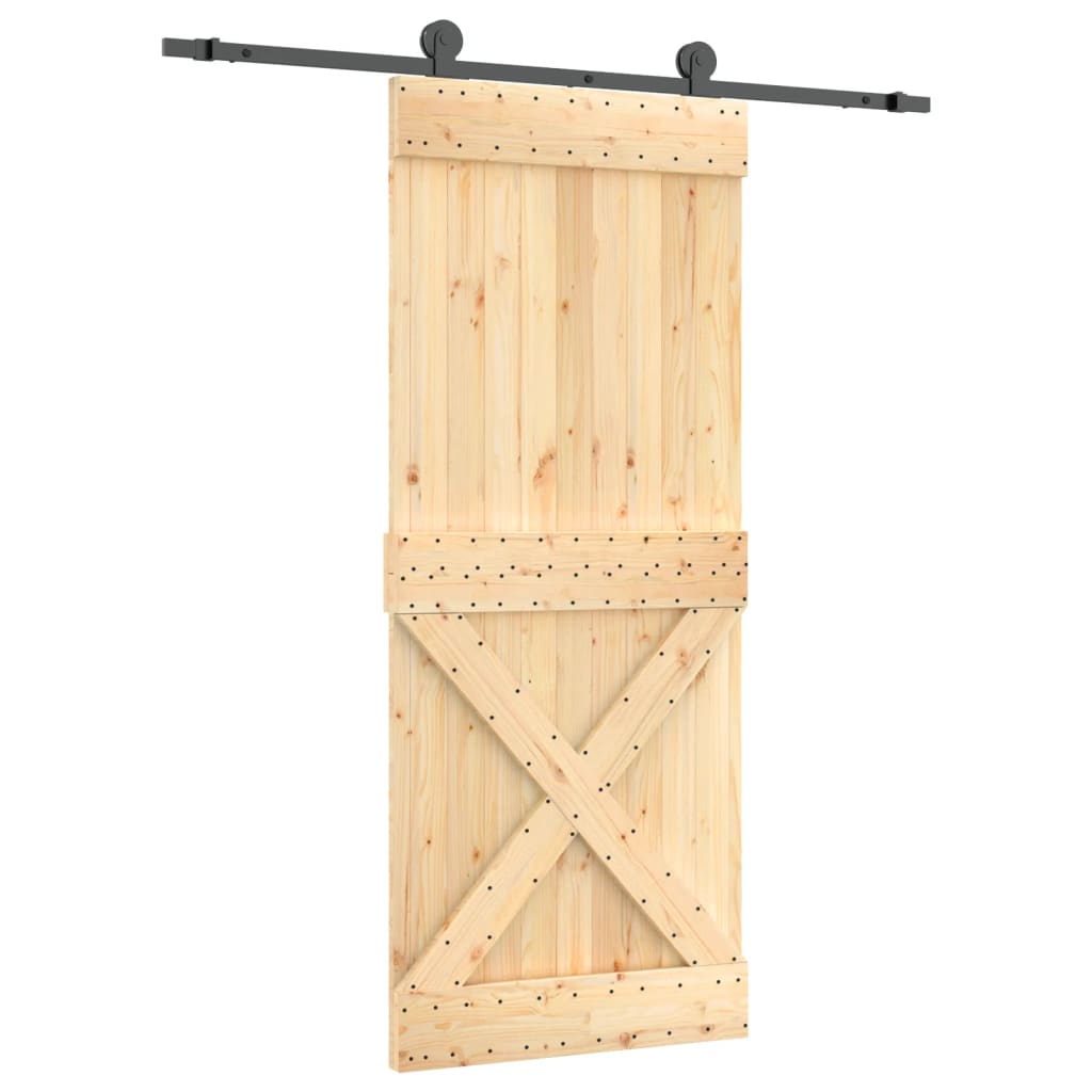 Schuifdeur Met Beslag 85X210 Cm Massief Grenenhout