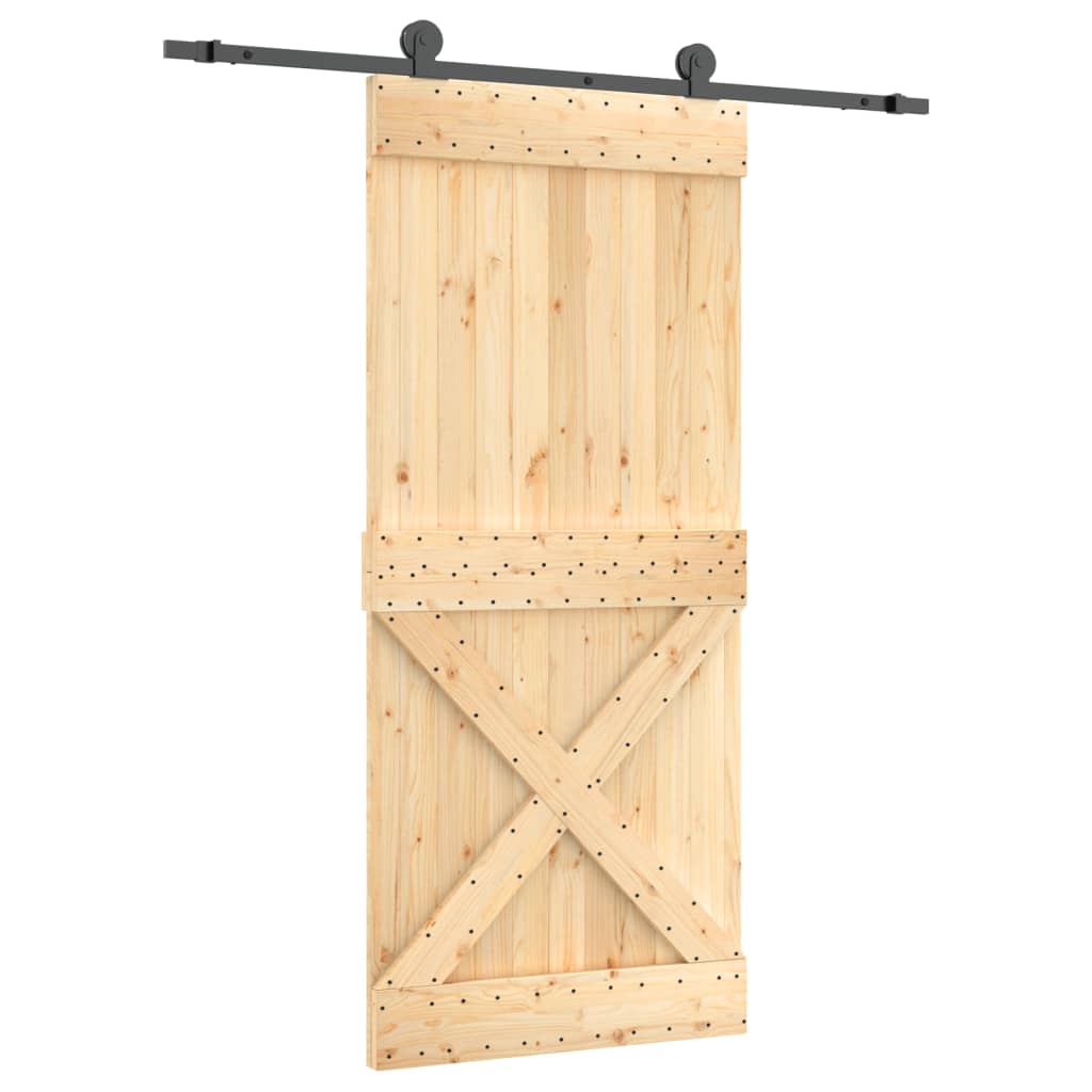 Schuifdeur Met Beslag 90X210 Cm Massief Grenenhout