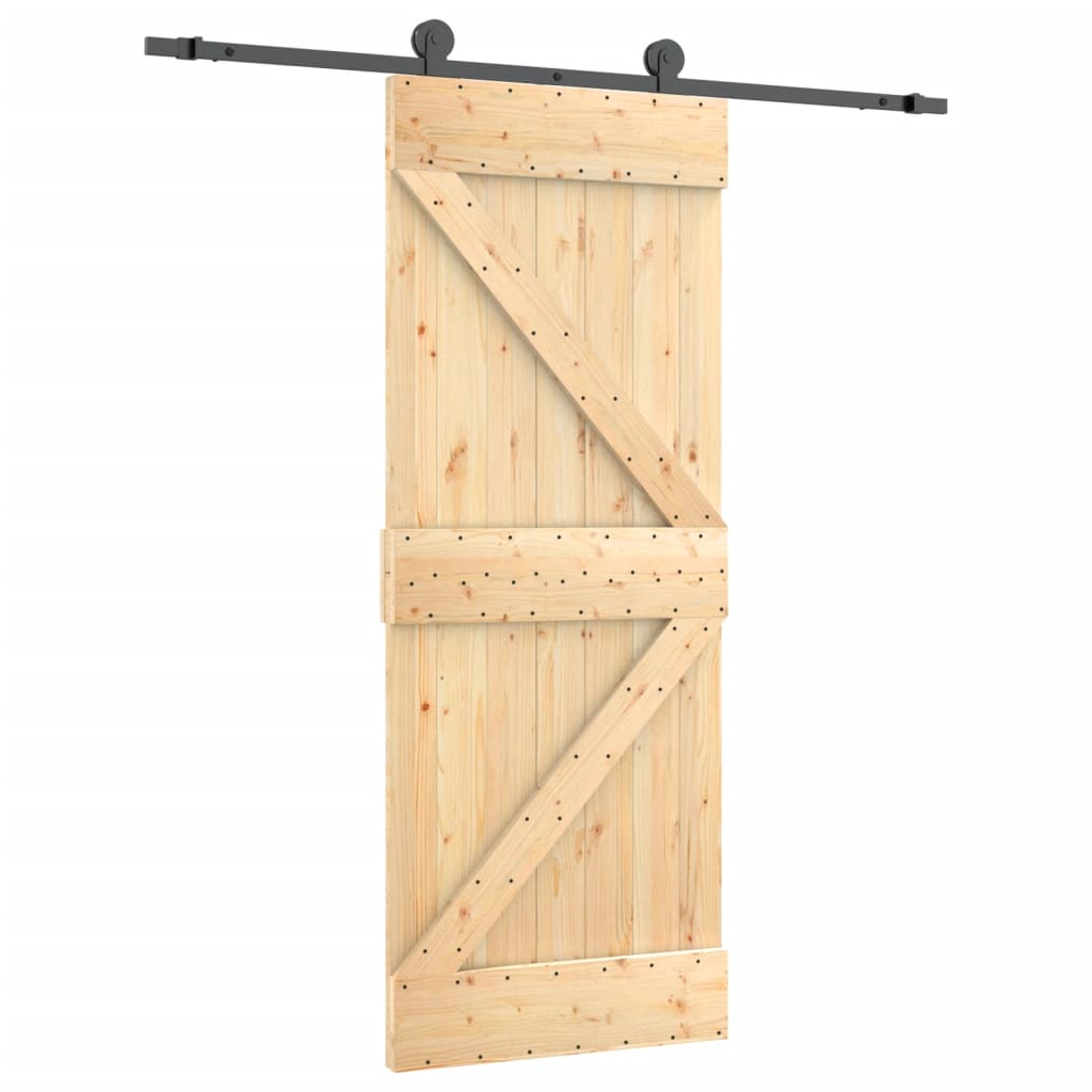 Schuifdeur Met Beslag 85X210 Cm Massief Grenenhout