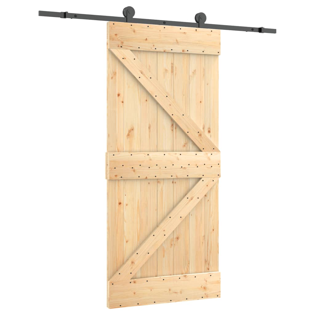 Schuifdeur Met Beslag 95X210 Cm Massief Grenenhout