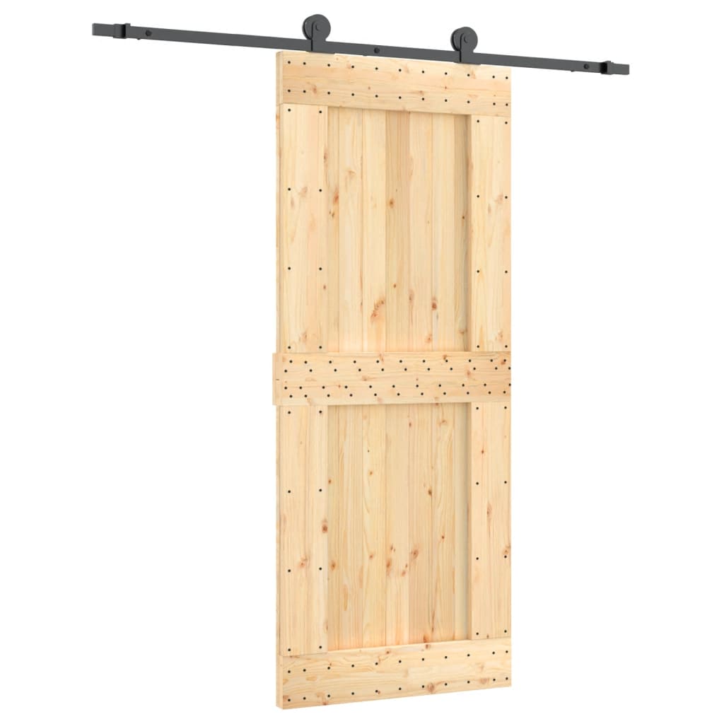 Schuifdeur Met Beslag 85X210 Cm Massief Grenenhout