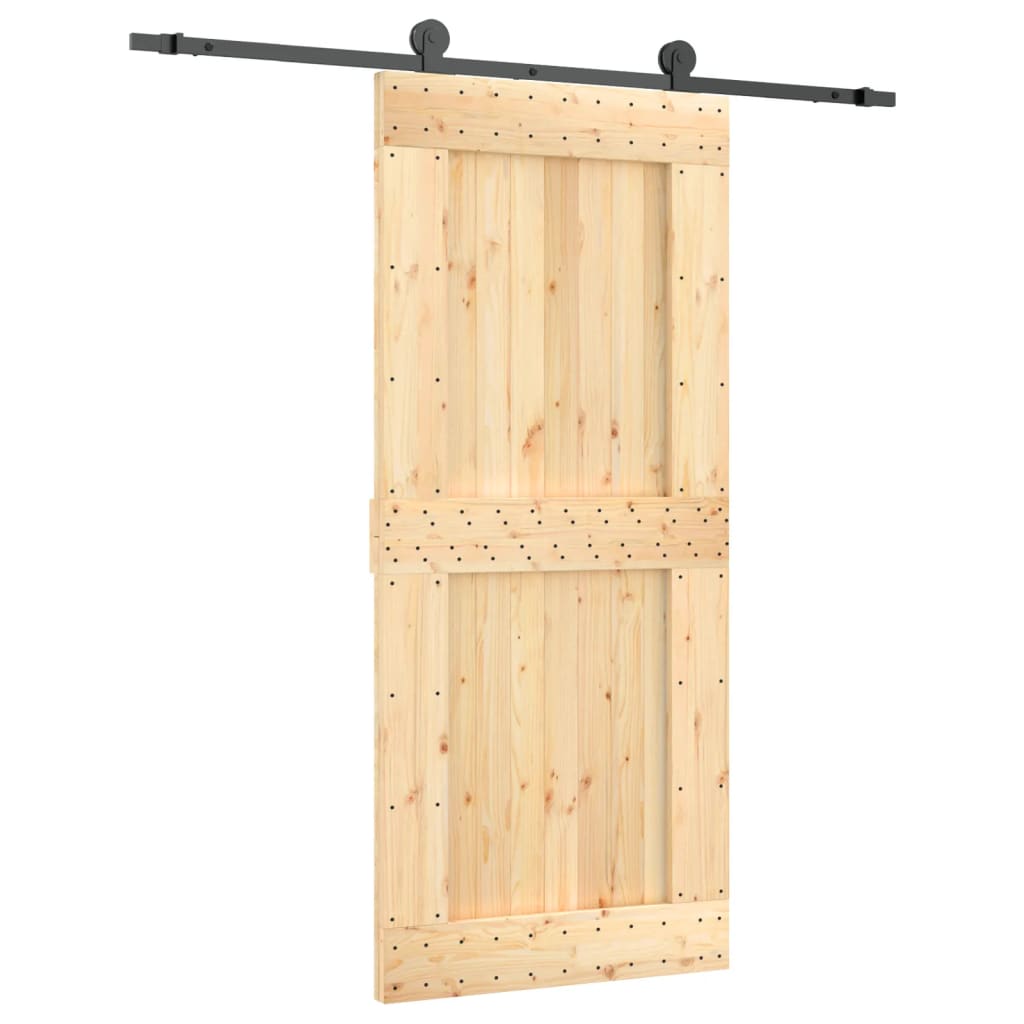 Schuifdeur Met Beslag 90X210 Cm Massief Grenenhout