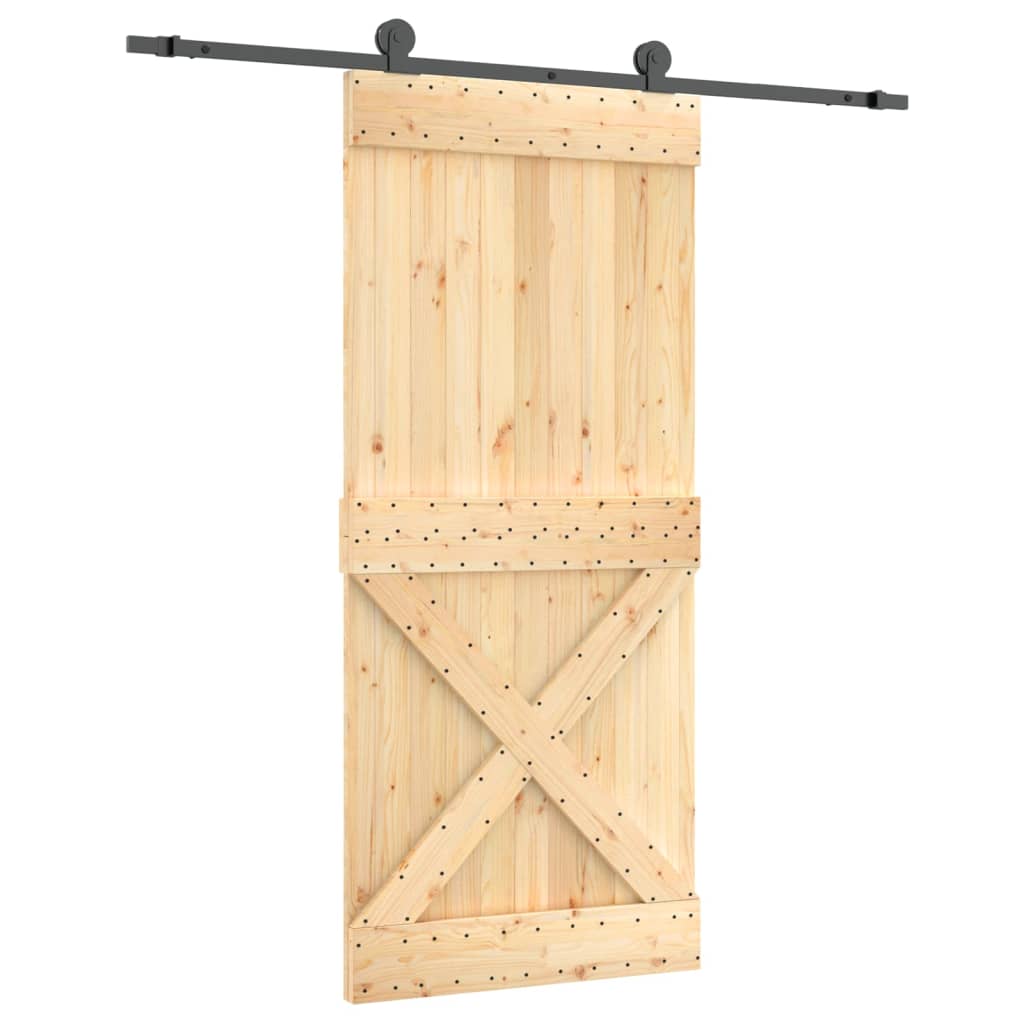 Schuifdeur Met Beslag 90X210 Cm Massief Grenenhout