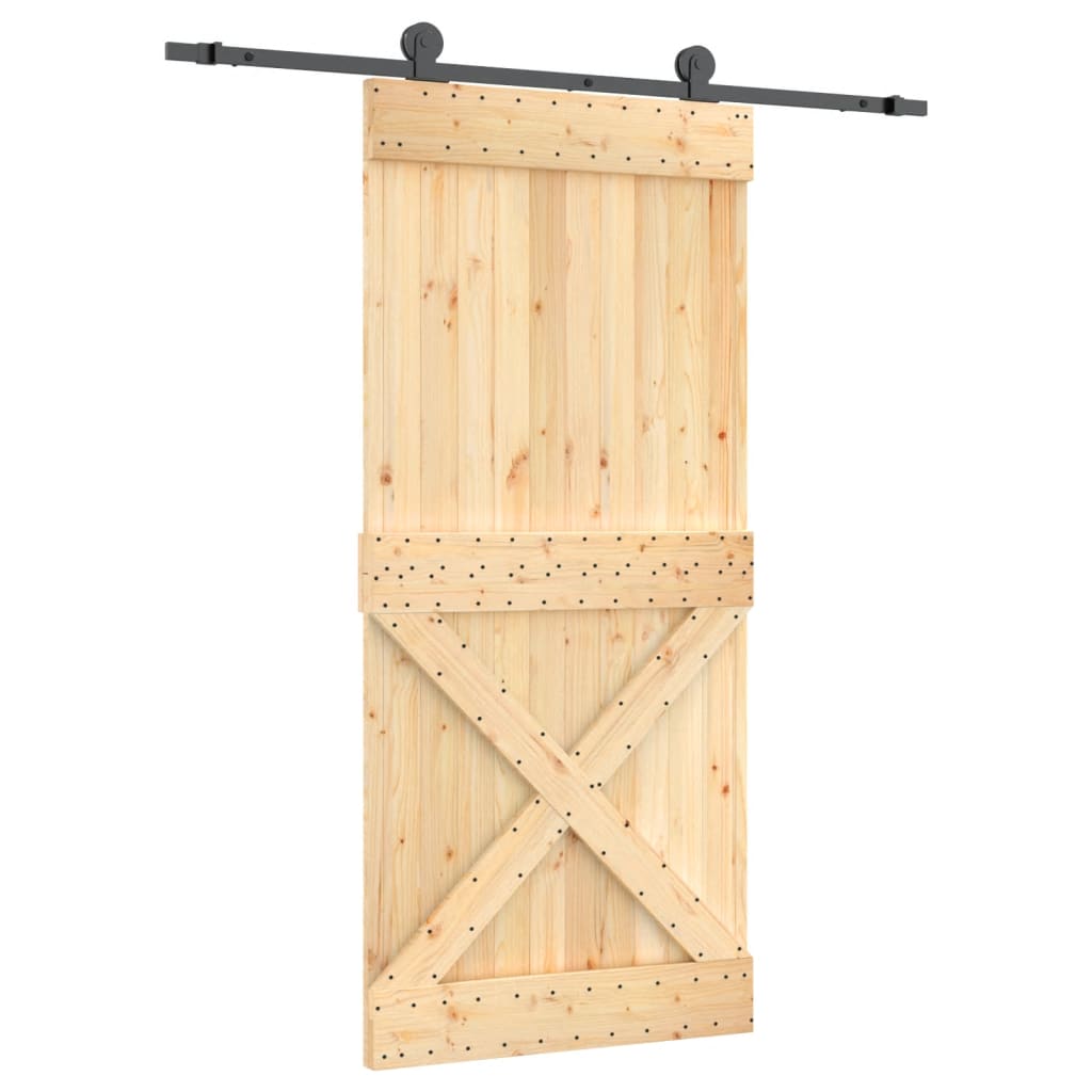 Schuifdeur Met Beslag 95X210 Cm Massief Grenenhout