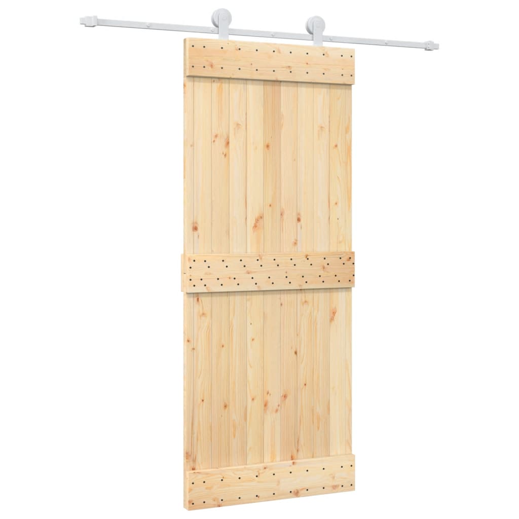 Schuifdeur Met Beslag 85X210 Cm Massief Grenenhout