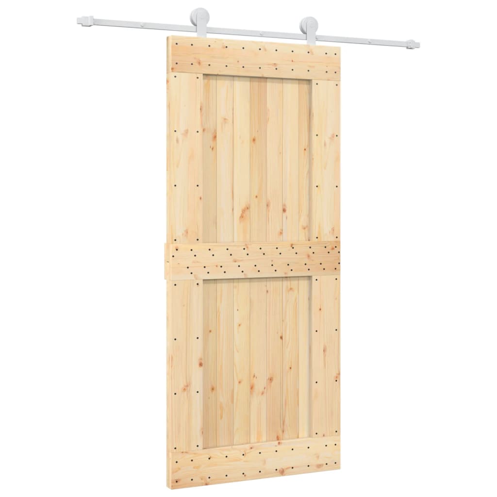 Schuifdeur Met Beslag 90X210 Cm Massief Grenenhout