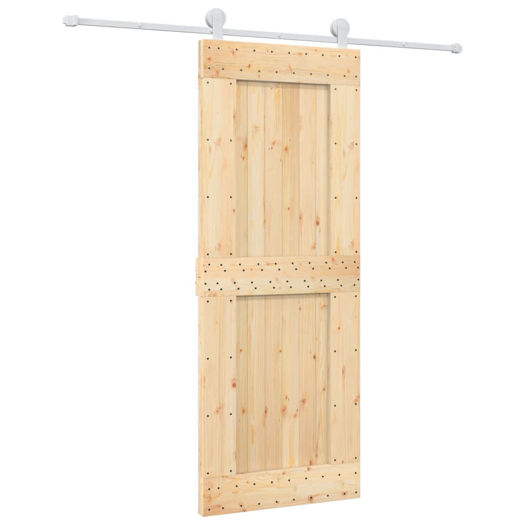 Schuifdeur Met Beslag 80X210 Cm Massief Grenenhout