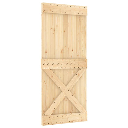 Schuifdeur Met Beslag 90X210 Cm Massief Grenenhout