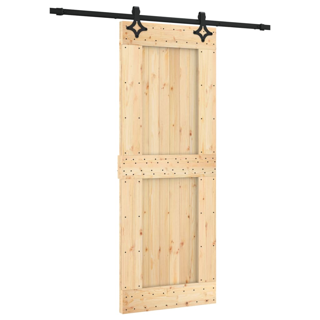 Schuifdeur Met Beslag 80X210 Cm Massief Grenenhout