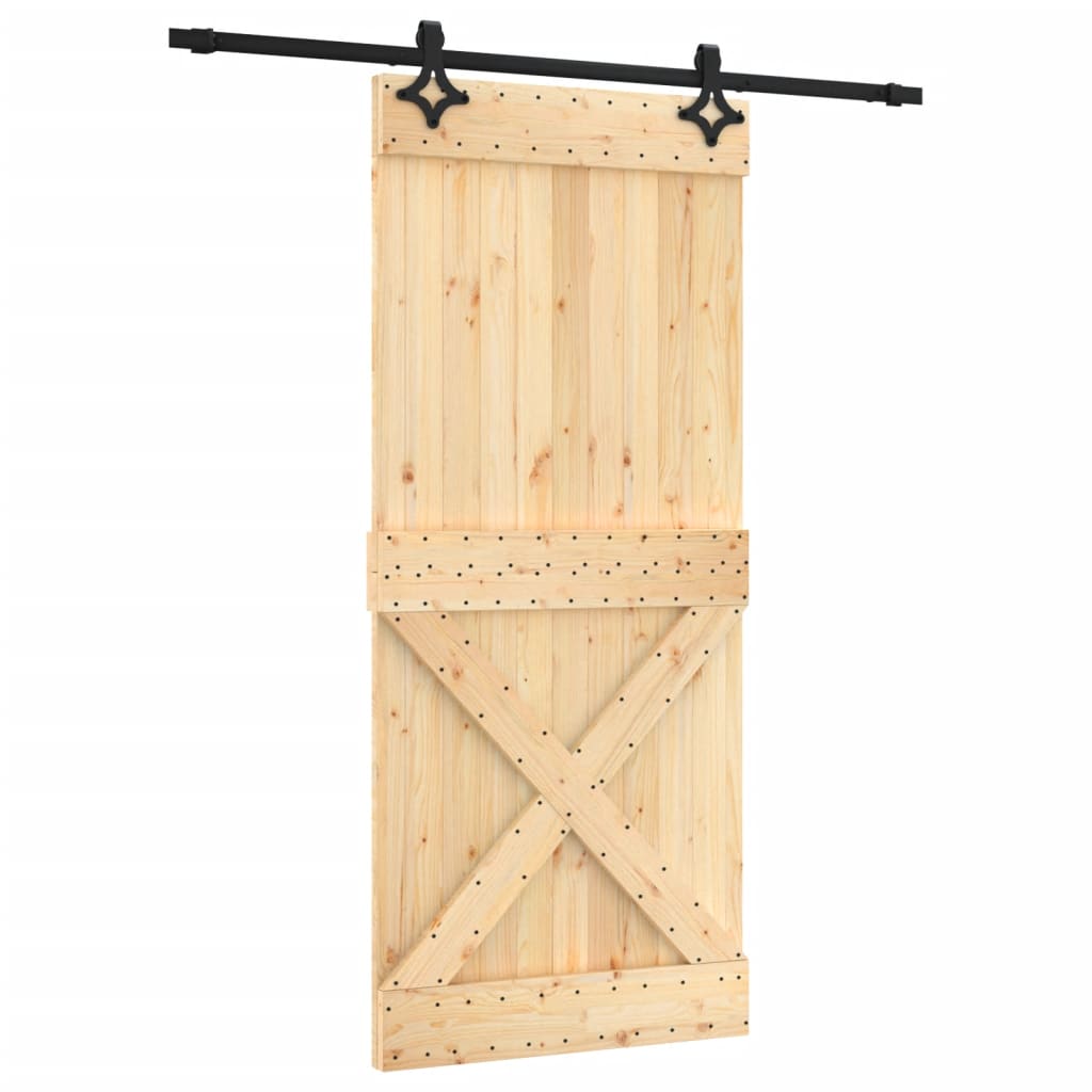 Schuifdeur Met Beslag 90X210 Cm Massief Grenenhout